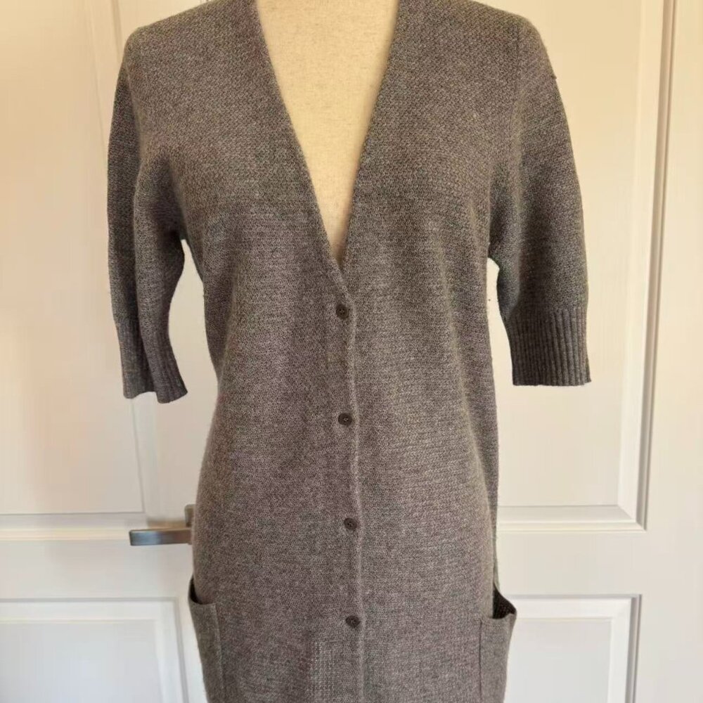 Eileen Fisher Wool blend Gray Cardigan, Sz M
